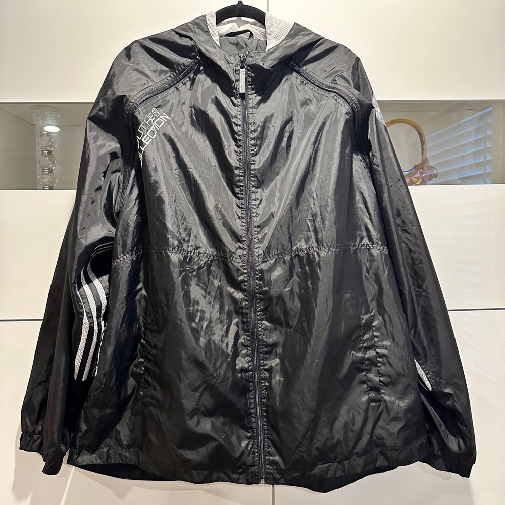 FUBU the Collection Front Zip Black Hooded Windbreaker/Track Jacket M-XL